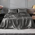 FreshCulture Satin Sheets Queen Size Bed Set- 4 Piece Luxury Soft Silky Queen - Image 2