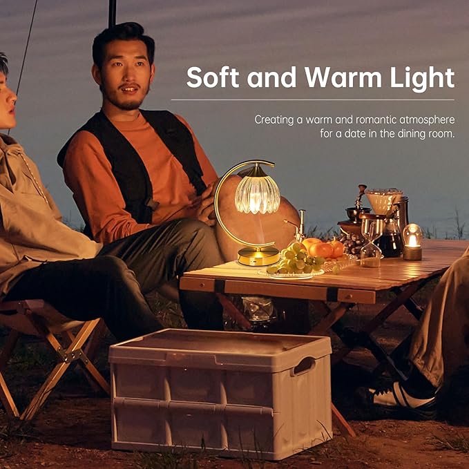 Tulip Table Lamp with 5200mAh Battery & Touch Control, Cordless Lamp with 3 - Image 7