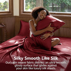 CozyLux Satin Sheets Queen Size Bed Set - Image 3