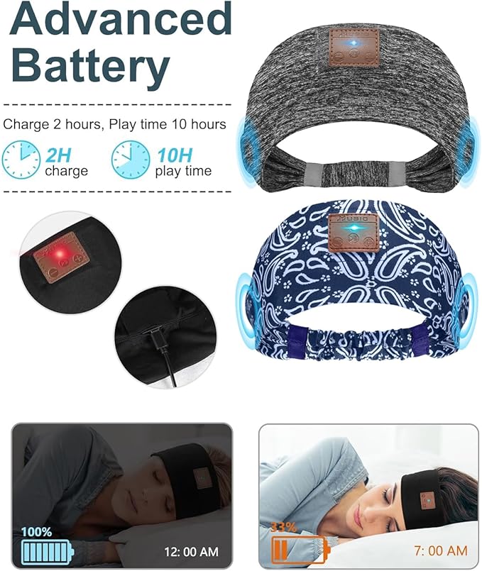2-Pack Sleeping Headphones, Headband Headphones - Image 3