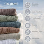 SKL Home CloudSoft 100% Cotton Luxury 6-Piece Towel Set, 600 GSM, Ultra Plush & - Image 5