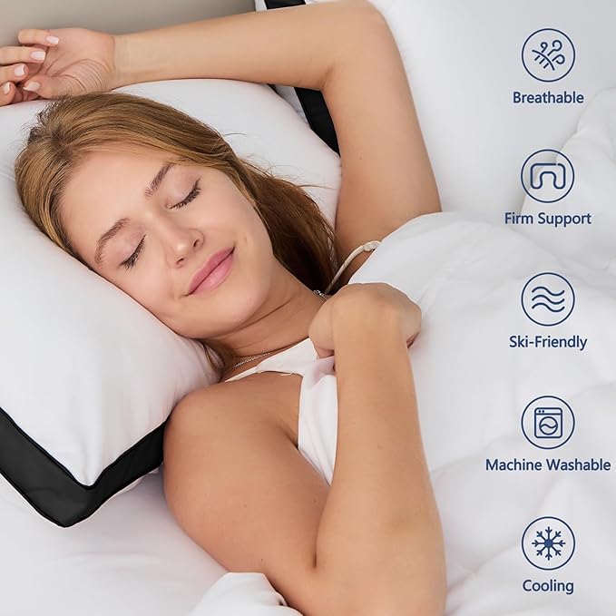 CozyLux Pillows King Size Set of 2, Soft and Supportive 3D Down Alternative Bed - Image 5