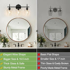MOKATNG 3-Light Bathroom Light Fixtures, 19.5 Inch Bathroom Lighting Fixtures - Image 2