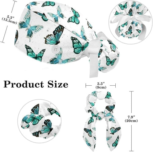 Adjustable Brown Dachshund Dog Blue Surgical Scrub Cap - Image 2