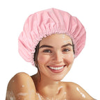 Shower Cap for Women, Double Layer Waterproof Bath Cap, Reusable Hair Protector by CHFONGDIRECT