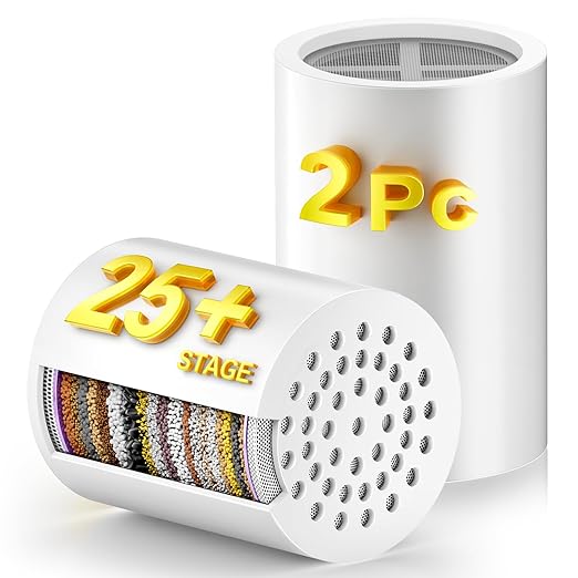 FATICCOA 25+ Stage High Output Shower Filter Fixed Showerheads Replacement by SoliCozy