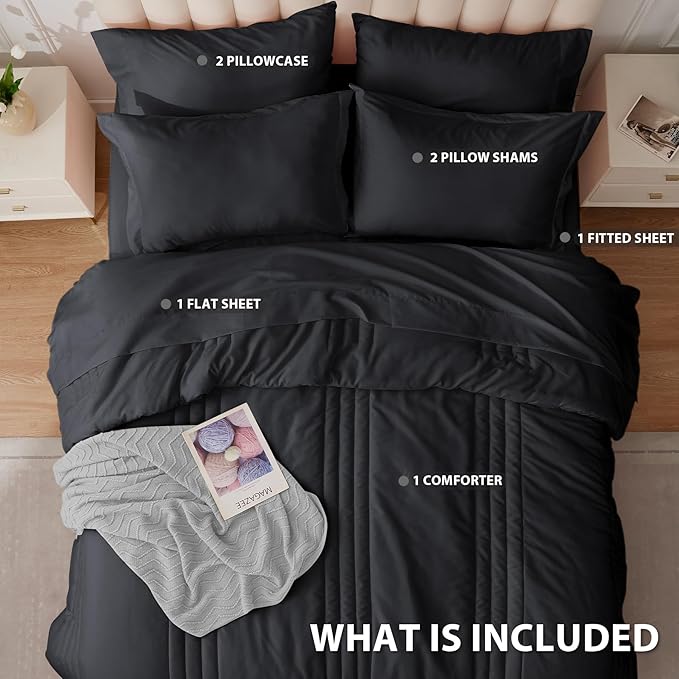 Twin Comforter Set Black - Image 5
