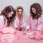 Jexine 24 Pcs Spa Slumber Party Headband Plush Sleep Eye Mask Bulk Bow Hair - Image 5