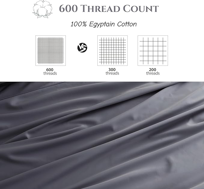 Cotton Flat Sheets Only, 600 TC 100% Cotton Flat Sheet Top Sheet Only, TwinXL - Image 3