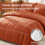 CozyLux Queen Comforter Set Terracotta - Image 6