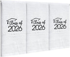 MASHAN Class of 2026 Graduation Hand Towels 3 Pack, 100% Cotton Soft Absorbent by MASHAN