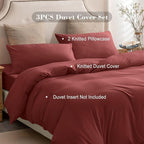 PURE ERA Jersey Knit Duvet Cover Set 100% T-Shirt Cotton Super Soft Comfy 3pc - Image 3