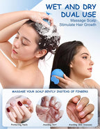 Scalp Massager Hair Growth Shampoo Brush, Silicone Scalp Scrubber Shower Scalp - Image 3