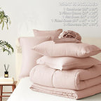 CozyLux Queen Comforter Set Blush Pink - Image 7