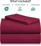 LuxClub 3 PC Sheet Bed Sheets Deep Pockets 18" Eco Friendly Wrinkle - Image 2