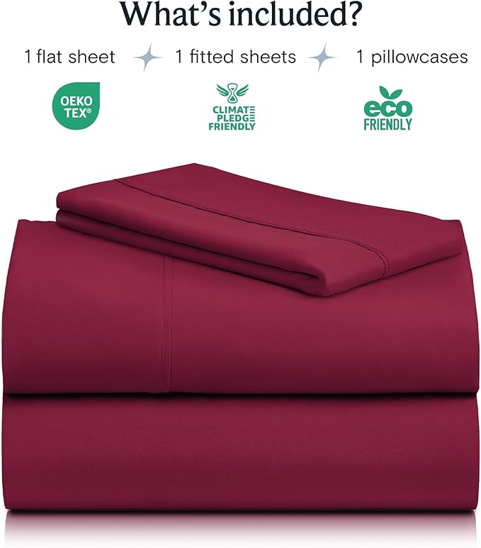 LuxClub 3 PC Sheet Bed Sheets Deep Pockets 18" Eco Friendly Wrinkle - Image 2