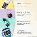 YEOUTH Skin Care Set: Hyaluronic Acid Serum, Vitamin C Cleanser, Toner & Face - Image 6