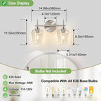 MOKATNG 2-Light Bathroom Light Fixtures, Brushed Nickel Vanity Lights - Image 7