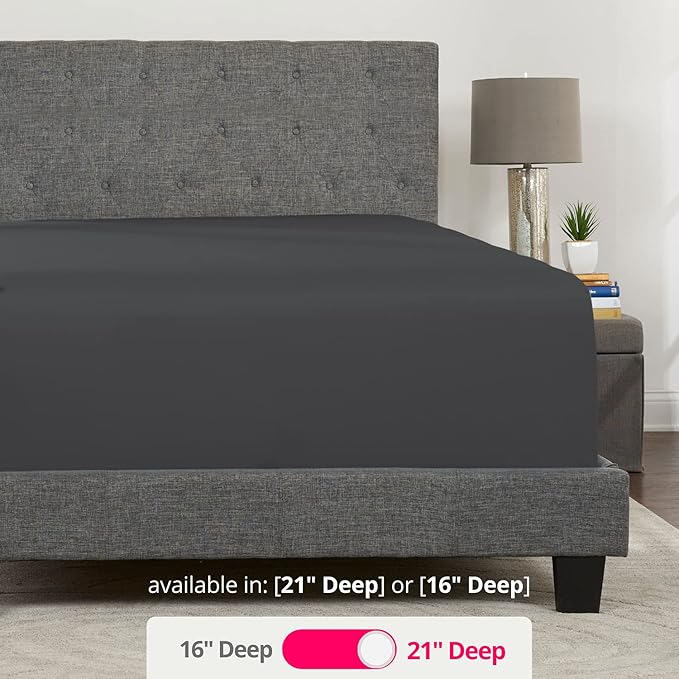 XL Twin Sheets Deep Pockets Fitted – Twin XL Fitted Sheets Only – 21” Fitted - Image 3