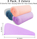 3 Pack Microfiber Hair Towel Wrap - Image 2