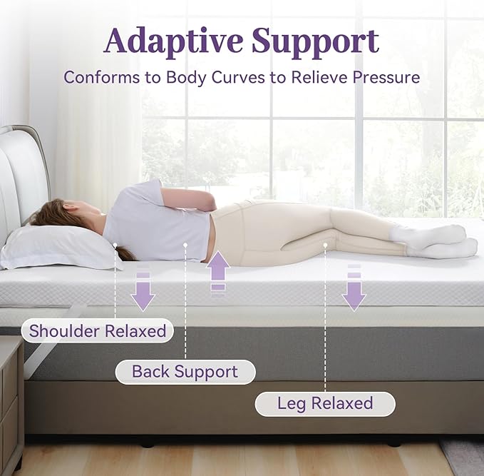 SINWEEK 2 Inch Gel Memory Foam Mattress Topper Full XL Size, Ventilated High - Image 2