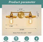 ZGLAOJT 2 Light Vintage Vanity Light Gold Bathroom Light Fixtures Over Mirror. - Image 2