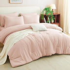 CozyLux Queen Comforter Set Blush Pink, 7 Pieces Bed in a Bag Queen Comforter - Image 7