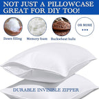 Precoco White King Pillow Cases Set of 4 | 100% Cotton Pillowcases - Image 3