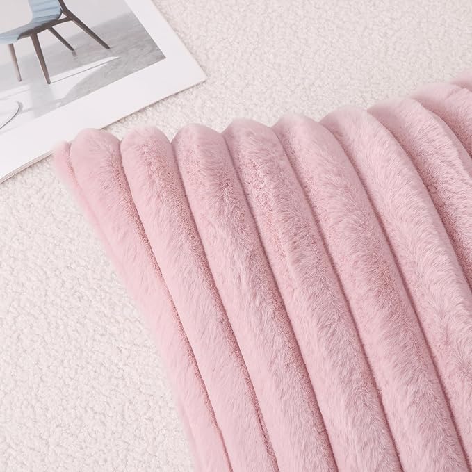 Pallene Faux Fur Plush Throw Pillow Covers 24x24 Set of 2, Luxury Soft Fluffy - Image 8