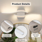 Joossnwell Brushed Nickel Bathroom Vanity Lights Fixtures Over Mirror 5CCT - Image 8
