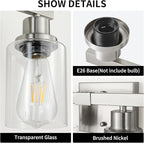 Bathroom Vanity Light, 4-Light Nickel Modern Matte Wall Sconce Lighting - Image 3