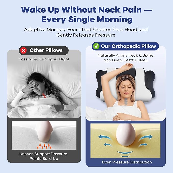 Cervical Neck Pillow for Pain Relief, Cervical Pillow - Image 2