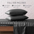MR&HM Satin Bed Sheets, Full Size Sheets Set - Image 2