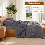 LBRO2M 100% France Linen Duvet Cover Set Cal King Size 3 Pcs Natural Flax - Image 4