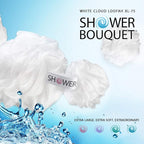 SHOWER BOUQUET Loofah Soft-White-Cloud XL Bath-Sponge 4-Pack // Extra Large 75g - Image 6