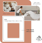 Linen Home 100% Cotton Percale Weave King Fitted Sheet Only - Image 6