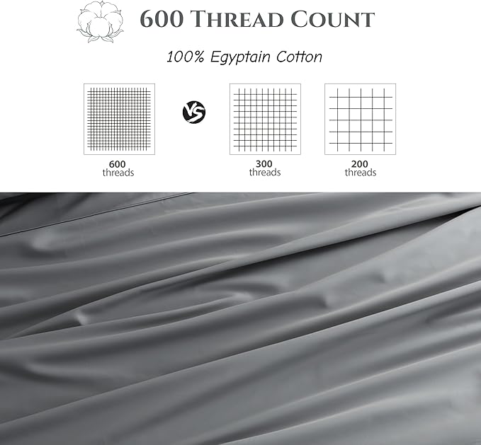 Cotton Flat Sheets Only, 600 TC 100% Cotton Flat Sheet Top Sheet Only, Full - Image 3