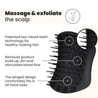 Tangle Teezer Scalp & Shampoo Hairbrush, to Exfoliate, and Cleanse, Onyx Black - Image 2