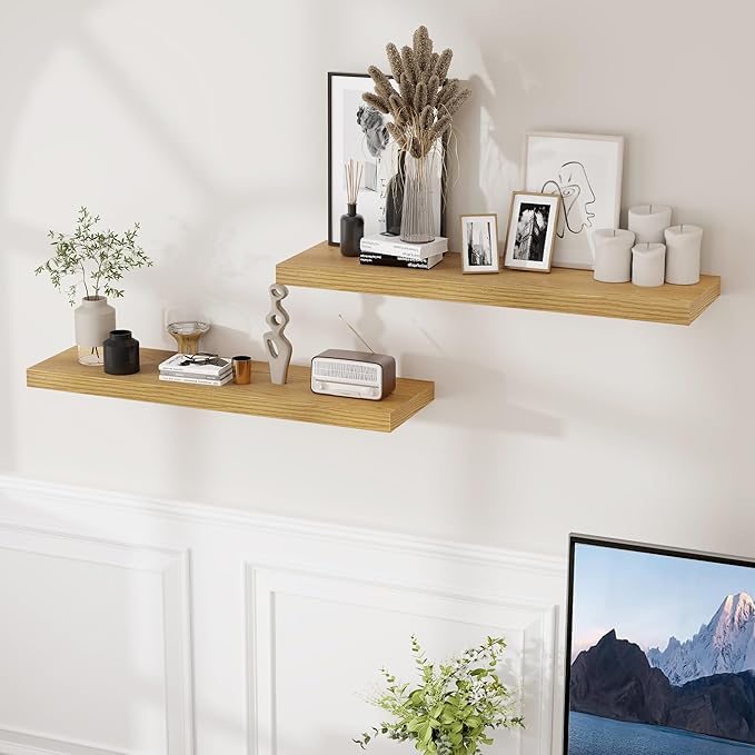 Fun Memories Floating Shelves for Wall, 36 x 9.3 Large Floating Shelf Wall - Image 2