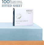 Royale Linen 400 Thread Count 100% American Grown Cotton Fitted Sheet Twin Size - Image 2