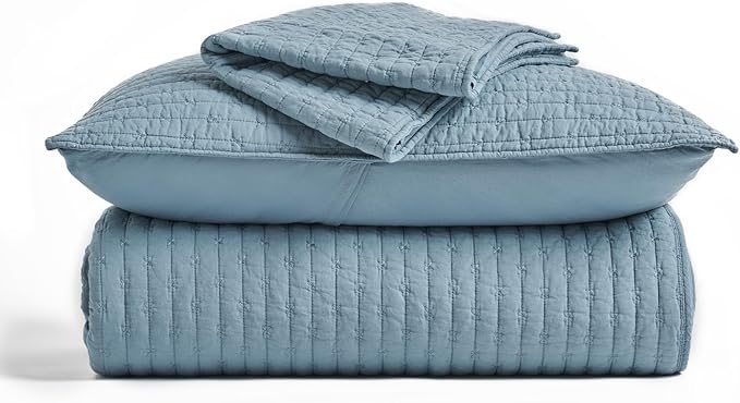EVERGRACE x Kinsey Walsh Cross Stitch Pre-Washed Cotton Quilt Bedding Set Queen - Image 9
