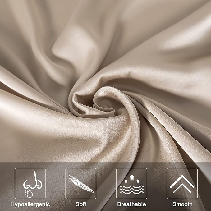 2 Pcs Mulberry Silk Pillowcase for Hair and Skin, Cooling Silk Pillow Case - Image 3