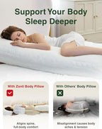 ZonLi Long Body Pillows for Adults, Memory Foam Body Pillow Adjustable - Image 2