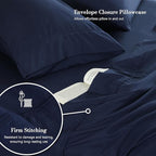 Full Sheet Set 4 Piece, Wrinkle Free, Oeko-Tex Certified Bedsheets，Navy Blue - Image 4