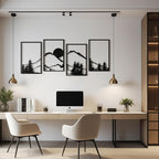 Art3d Black Metal Wall art, 4 Pieces Wall Decor - Image 2