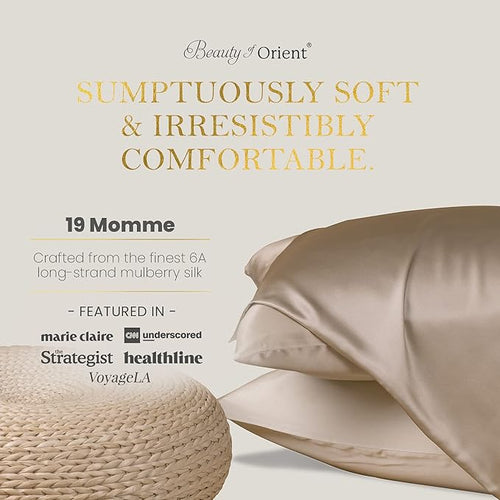 19 Momme Premium Mulberry Black Silk Pillowcase - Image 2