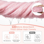 Microfiber Hair Towel Wrap for Women, 2 Pack Large Fast Drying Hair Towel - Image 5