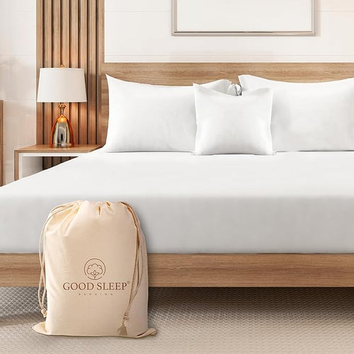 1000 Thread Count White Full Fitted Sheet Only 16” Deep Pocket Full Fitted by GoodSleepBedding