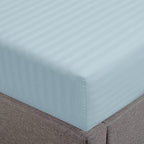 Feather & Stitch 1 Piece Fitted Sheet King Size, 100% Cotton Damask Sateen Weave by FEATHERSTITCHNEWYORK