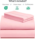 LuxClub 4 PC Sheet Set Bed Sheets Deep Pockets 16" Eco Friendly Wrinkle Free - Image 2